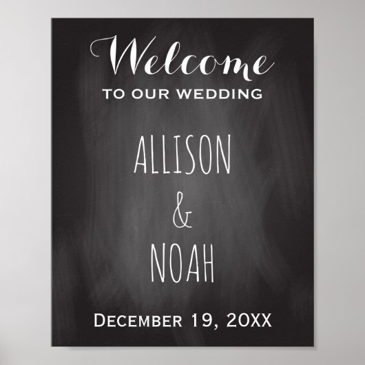 Chalkboard Wedding | Robuust — Welkomstontvangstte Poster (Voorkant)