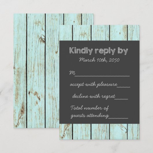 Chalkboard Wedding RSVP (Voorkant / Achterkant)