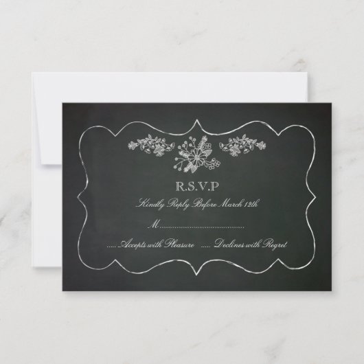  Chalkboard Wedding RSVP-kaart RSVP Kaartje (Voorkant)