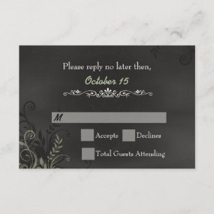 Chalkboard Wedding RSVP-kaart RSVP Kaartje