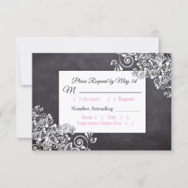 Chalkboard Wedding RSVP-kaart RSVP Kaartje