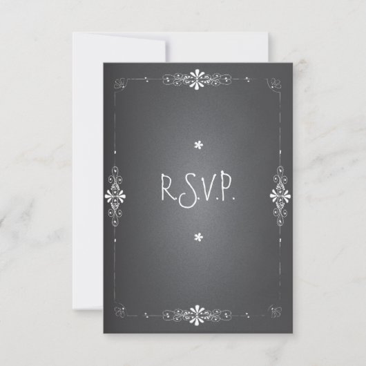 Chalkboard Wedding RSVP-reactiekaart RSVP Kaartje (Voorkant)