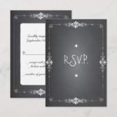 Chalkboard Wedding RSVP-reactiekaart RSVP Kaartje (Voorkant / Achterkant)