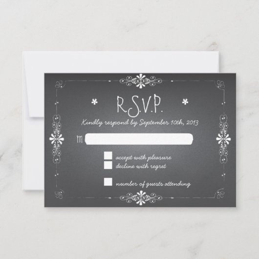 Chalkboard Wedding RSVP-reactiekaart RSVP Kaartje (Voorkant)