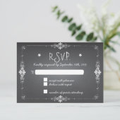 Chalkboard Wedding RSVP-reactiekaart RSVP Kaartje (Staand voorkant)