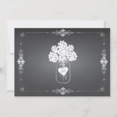 Chalkboard Wedding Rustic Mason Jar Uitnodiging (Achterkant)