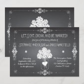 Chalkboard Wedding Rustic Mason Jar Uitnodiging (Voorkant / Achterkant)