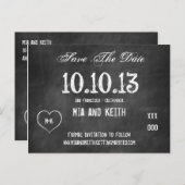Chalkboard Wedding SAVE DE DATUM Briefkaart (Voorkant / Achterkant)