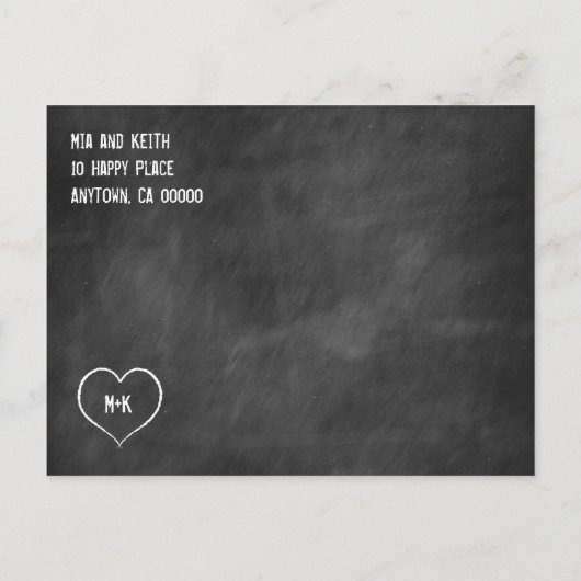 Chalkboard Wedding SAVE DE DATUM Briefkaart (Achterkant)