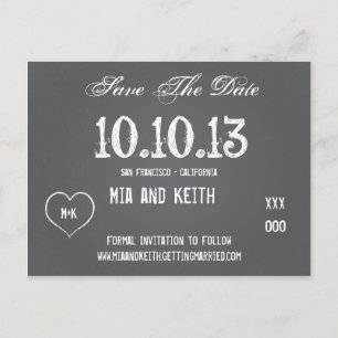 Chalkboard Wedding Save the Date Briefkaart