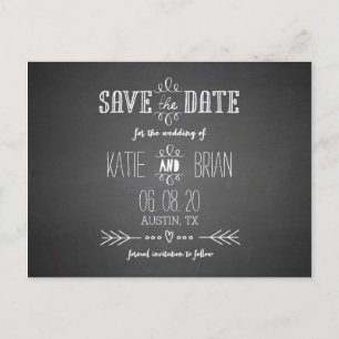 Chalkboard Wedding Save the Date Briefkaart