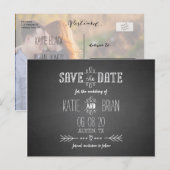 Chalkboard Wedding Save the Date Briefkaart (Voorkant / Achterkant)