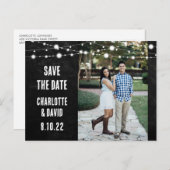 Chalkboard Wedding Save the Date Photo Briefkaart (Voorkant / Achterkant)