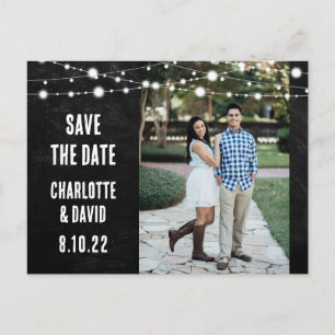 Chalkboard Wedding Save the Date Photo Briefkaart