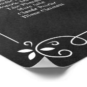 Chalkboard Wedding Seating Chart Pak je stoel Poster (Hoek)