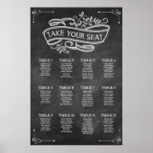 Chalkboard Wedding Seating Chart Pak je stoel Poster (Voorkant)