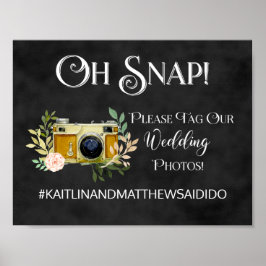 Chalkboard Wedding Sign Foto's Hashtag Poster