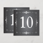 Chalkboard Wedding Table Number Square Kaart (Voorkant / Achterkant)