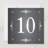 Chalkboard Wedding Table Number Square Kaart (Achterkant)