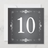 Chalkboard Wedding Table Number Square Kaart (Voorkant)
