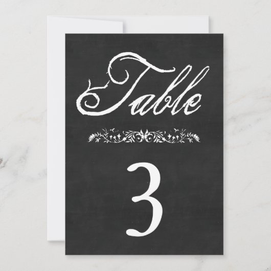Chalkboard Wedding Table Numbers Kaart (Voorkant)