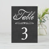 Chalkboard Wedding Table Numbers Kaart (Staand voorkant)