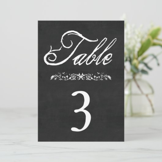 Chalkboard Wedding Table Numbers Kaart (Staand voorkant)