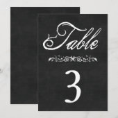 Chalkboard Wedding Table Numbers Kaart (Voorkant / Achterkant)