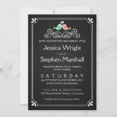Chalkboard Wedding Tortelduifjes Invite Kaart (Voorkant)
