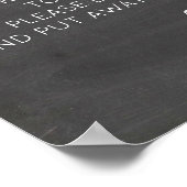 Chalkboard Wedding Unplugged Ceremony Signs Poster (Hoek)