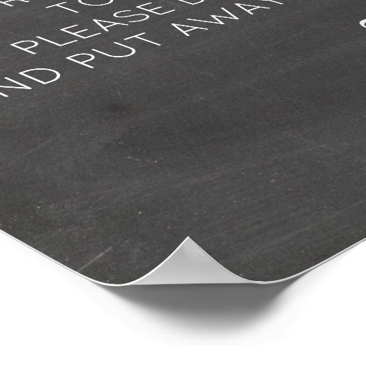 Chalkboard Wedding Unplugged Ceremony Signs Poster (Hoek)