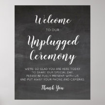 Chalkboard Wedding Unplugged Ceremony Signs