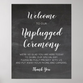 Chalkboard Wedding Unplugged Ceremony Signs Poster