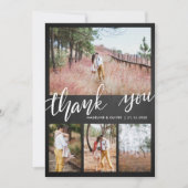 Chalkboard Wedding Vier Foto's | Bedankt script (Voorkant)