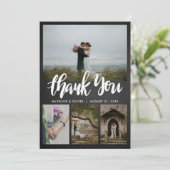 Chalkboard Wedding Vier Foto's | Bedankt script (Staand voorkant)