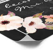 Chalkboard Wedding Vrijgezellenfeest Sign. Poster (Hoek)