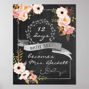 Chalkboard Wedding Vrijgezellenfeest Sign. Poster