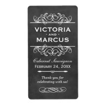 Chalkboard Wedding Wine Bottle Favor Labels