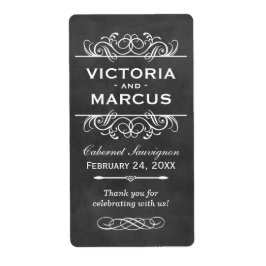 Chalkboard Wedding Wine Bottle Favor Labels