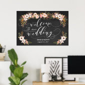 Chalkboard Welcome Wedding Poster (Thuiskantoor)
