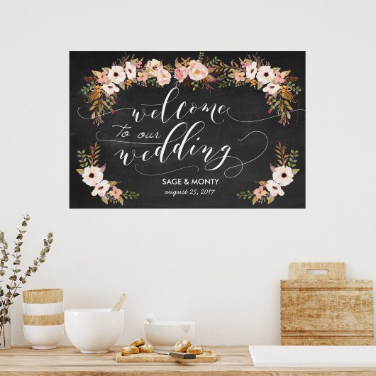 Chalkboard Welcome Wedding Poster (Keuken)
