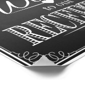 Chalkboard Welkom bij onze receptieafdruk Poster (Hoek)