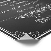 Chalkboard Welkom bij onze Unplugged bruiloft prin Poster (Hoek)