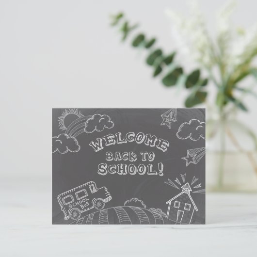 Chalkboard Welkom terug naar het Briefkaart van de (Staand voorkant)