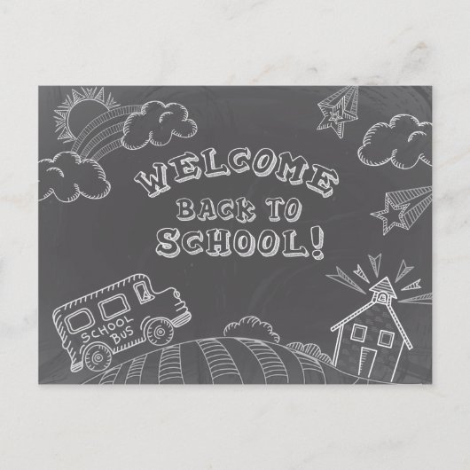 Chalkboard Welkom terug naar het Briefkaart van de (Voorkant)