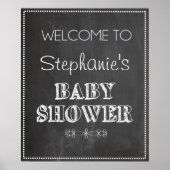 Chalkboard Welkomstteken Baby shower Poster (Voorkant)