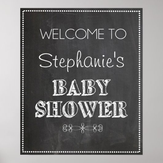 Chalkboard Welkomstteken Baby shower Poster (Voorkant)