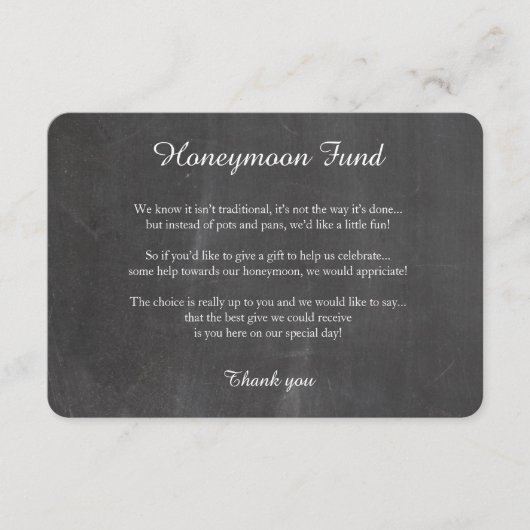 Chalkboard wereldkaart honeymoon well-wenskaart informatiekaartje (Voorkant)