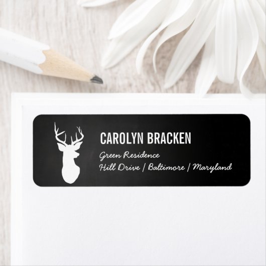 Chalkboard  White Antler Deer Stag Etiket (Insitu)