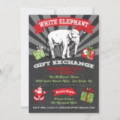 Chalkboard White Elephant Gift Exchange Indeling Kaart (Voorkant)